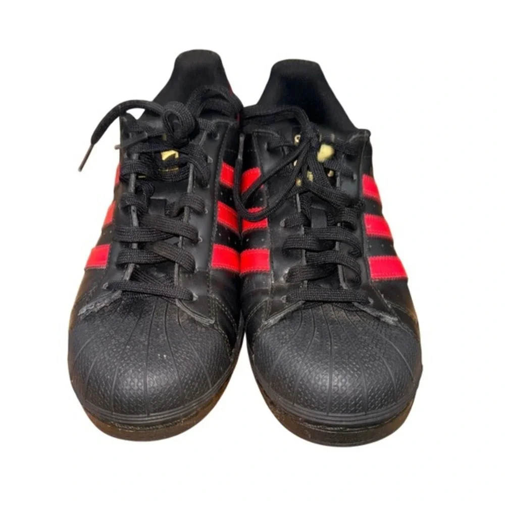 Adidas Superstar 2 Mens 8 Sneakers Pre-Owned Black S80694 ShellToe Leather Retro